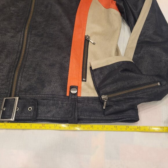 Bianca Nygard Biker Style Color Block Jacket Size 8 Black - Picture 5 of 14